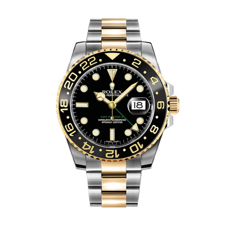 Rolex-GMT-Master-II-Yellow-Gold-Steel-Black-Dial-Ceramic-Bezel-Oyster-Brace-scaled